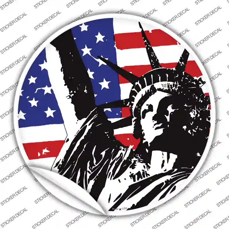 Lady Liberty Novelty Circle Sticker Decal