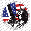Lady Liberty Novelty Circle Sticker Decal