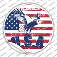 USA Eagle Novelty Circle Sticker Decal