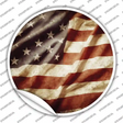 Vintage American Flag Novelty Circle Sticker Decal