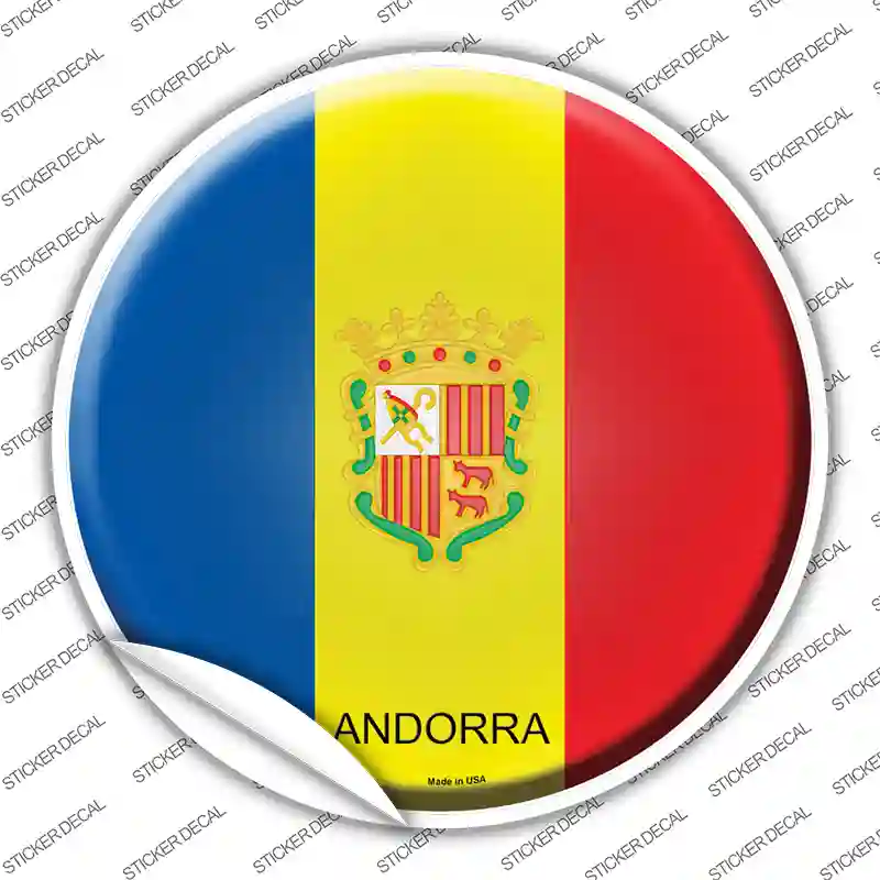 Andorra Country Novelty Circle Sticker Decal
