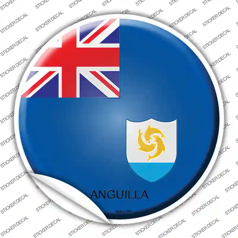 Anguilla Country Novelty Circle Sticker Decal