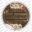 Welcome Flowers Animal Print Novelty Circle Sticker Decal