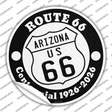 Arizona Route 66 Centennial Novelty Circle Sticker Decal