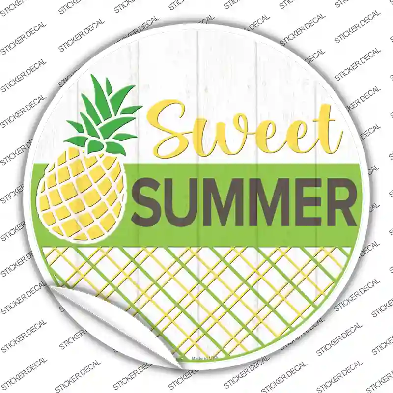 Sweet Summer Pineapple Novelty Circle Sticker Decal