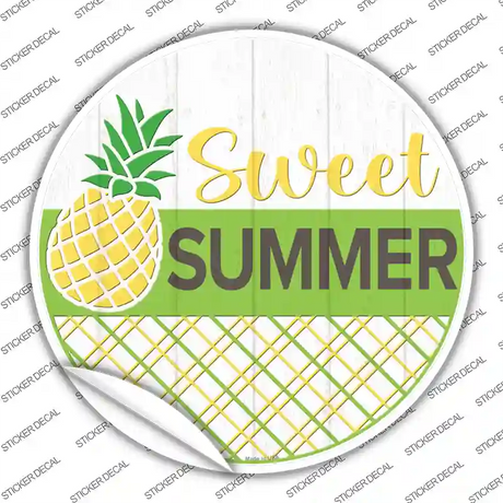 Sweet Summer Pineapple Novelty Circle Sticker Decal