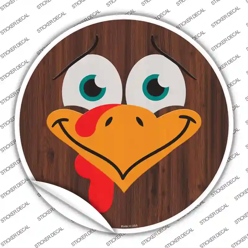 Turkey Face Novelty Circle Sticker Decal