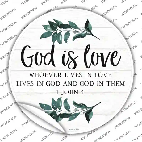 God is Love Novelty Circle Sticker Decal
