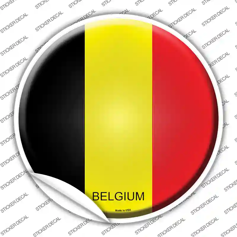 Belgium Country Novelty Circle Sticker Decal