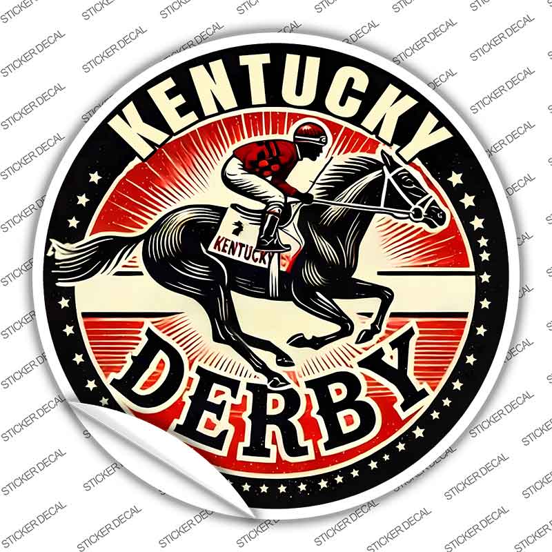 Kentucky Derby Novelty Circle Sticker Decal C-2088s