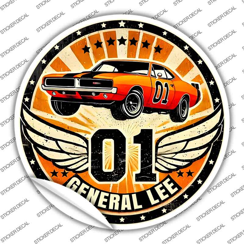 01 General Lee Novelty Circle Sticker Decal C-2089s