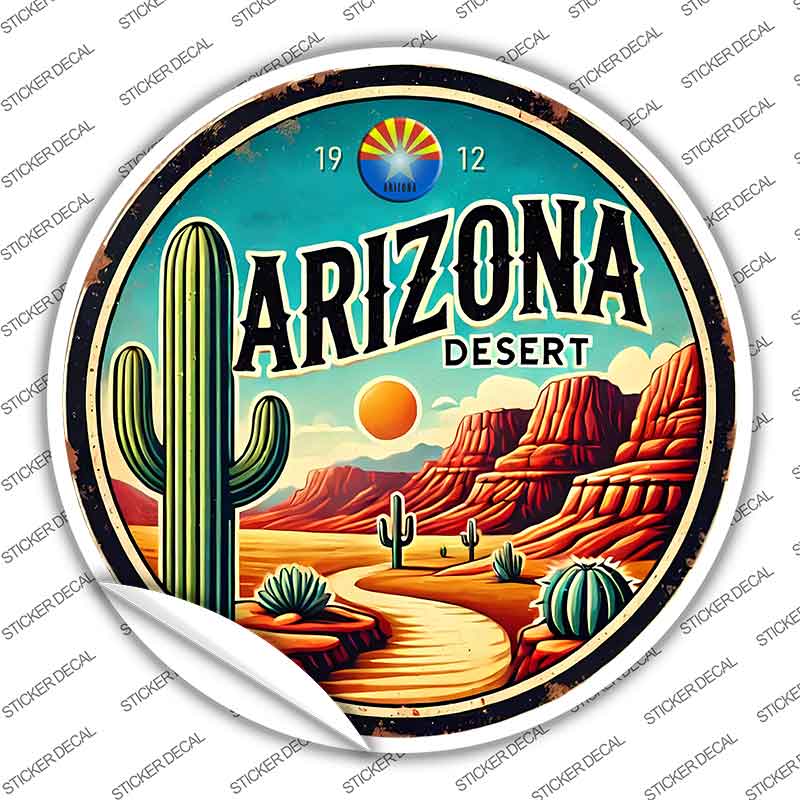 Arizona Desert Novelty Circle Sticker Decal C-2090s