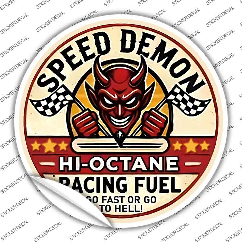 Speed Demon Novelty Circle Sticker Decal C-2096s