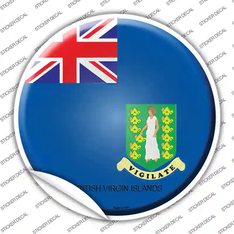 British Virgin Islands Country Novelty Circle Sticker Decal