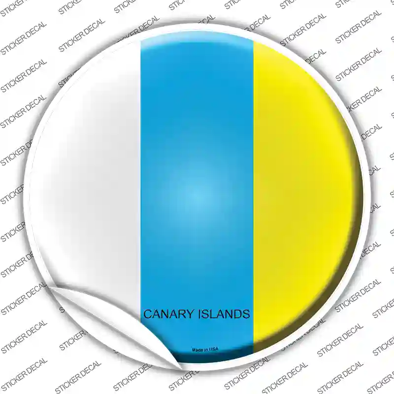 Canari Islands Country Novelty Circle Sticker Decal