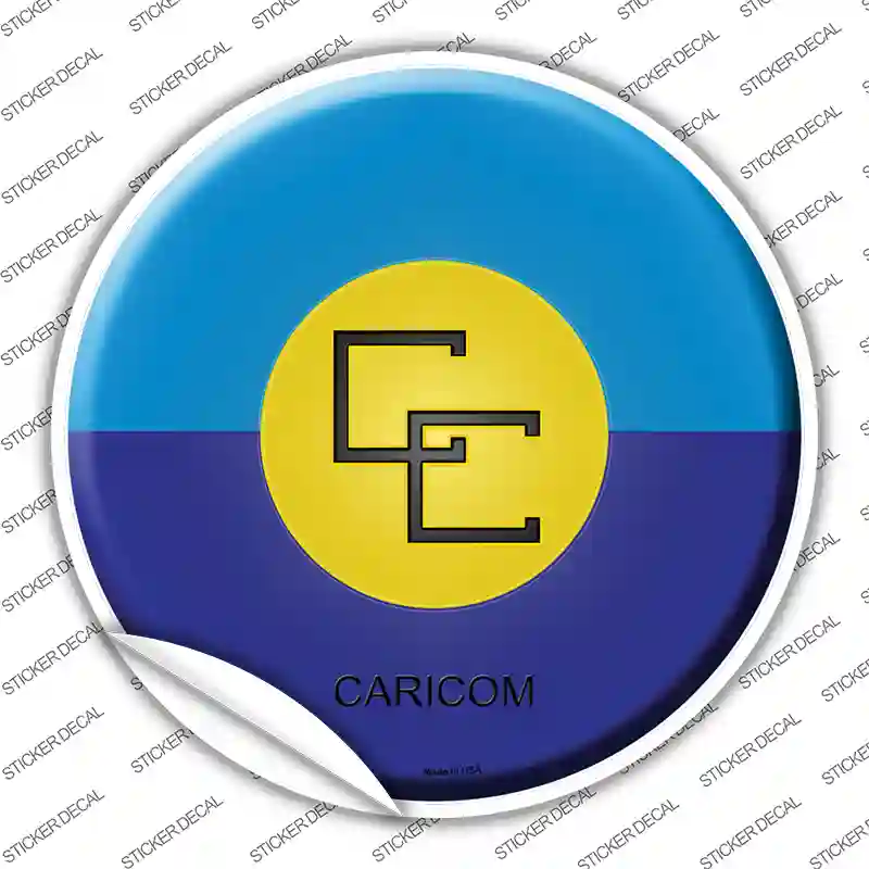 Caricom Country Novelty Circle Sticker Decal