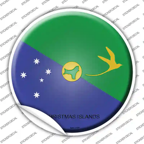Christmas Islands Country Novelty Circle Sticker Decal