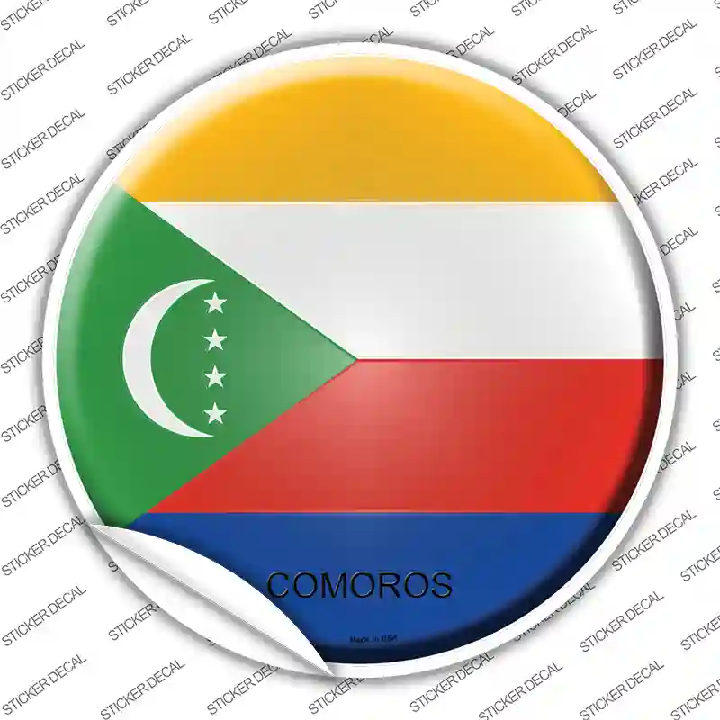 Comoros Country Novelty Circle Sticker Decal