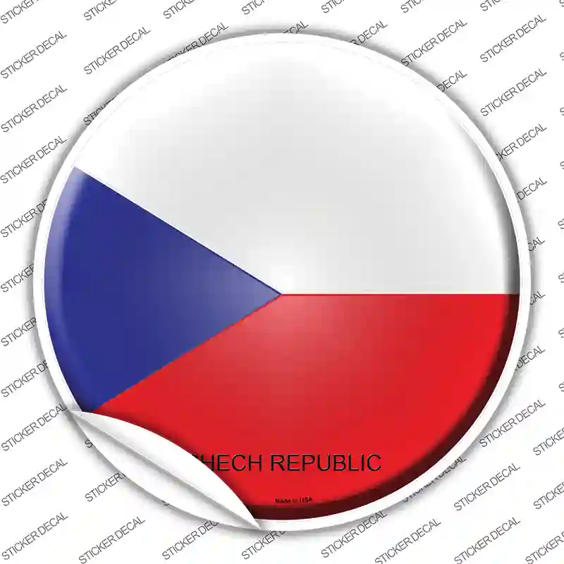 Czech Republic Country Novelty Circle Sticker Decal