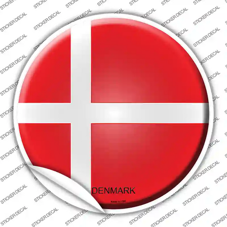 Denmark Country Novelty Circle Sticker Decal
