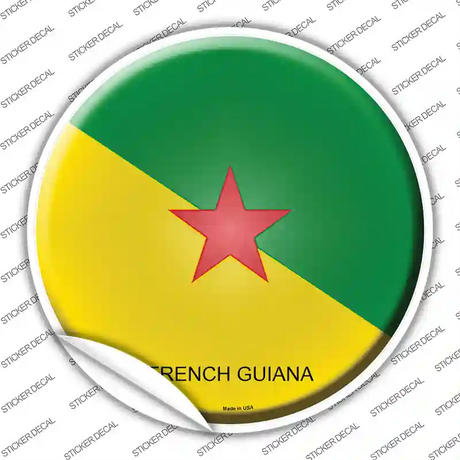 French Guiana Country Novelty Circle Sticker Decal