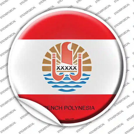 French Polynesia Country Novelty Circle Sticker Decal