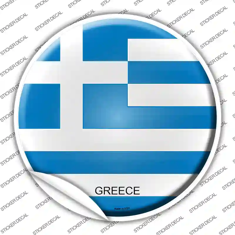 Greece Country Novelty Circle Sticker Decal