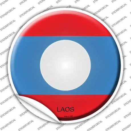 Laos Country Novelty Circle Sticker Decal