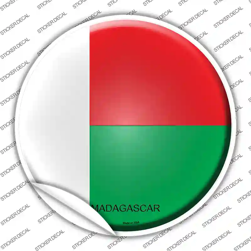 Madagascar Country Novelty Circle Sticker Decal