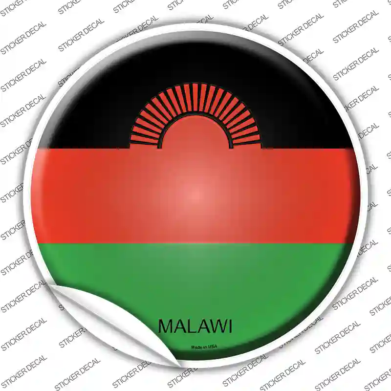 Malawi Country Novelty Circle Sticker Decal