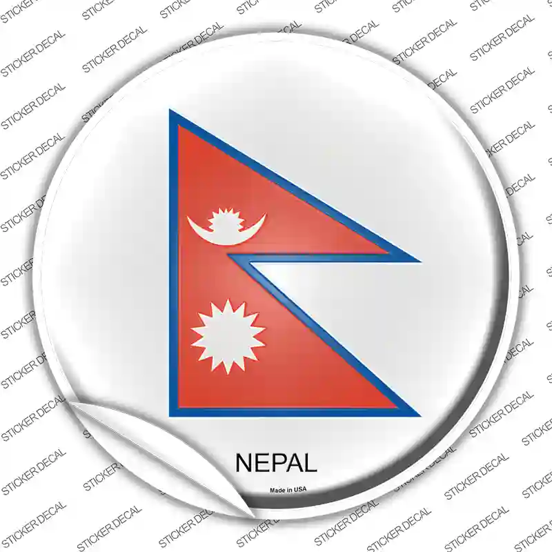 Nepal Country Novelty Circle Sticker Decal