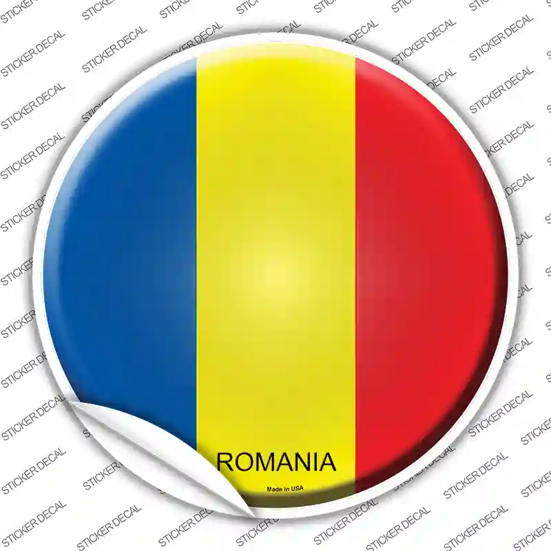 Romania Country Novelty Circle Sticker Decal