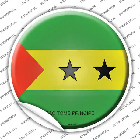 Sao Tome Principe Country Novelty Circle Sticker Decal
