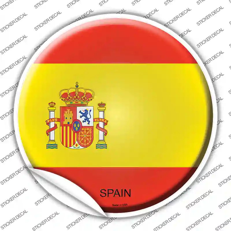 Spain Country Novelty Circle Sticker Decal