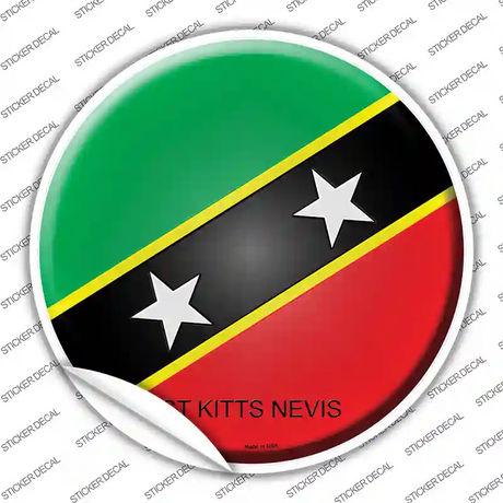 St Kitts Nevis Country Novelty Circle Sticker Decal