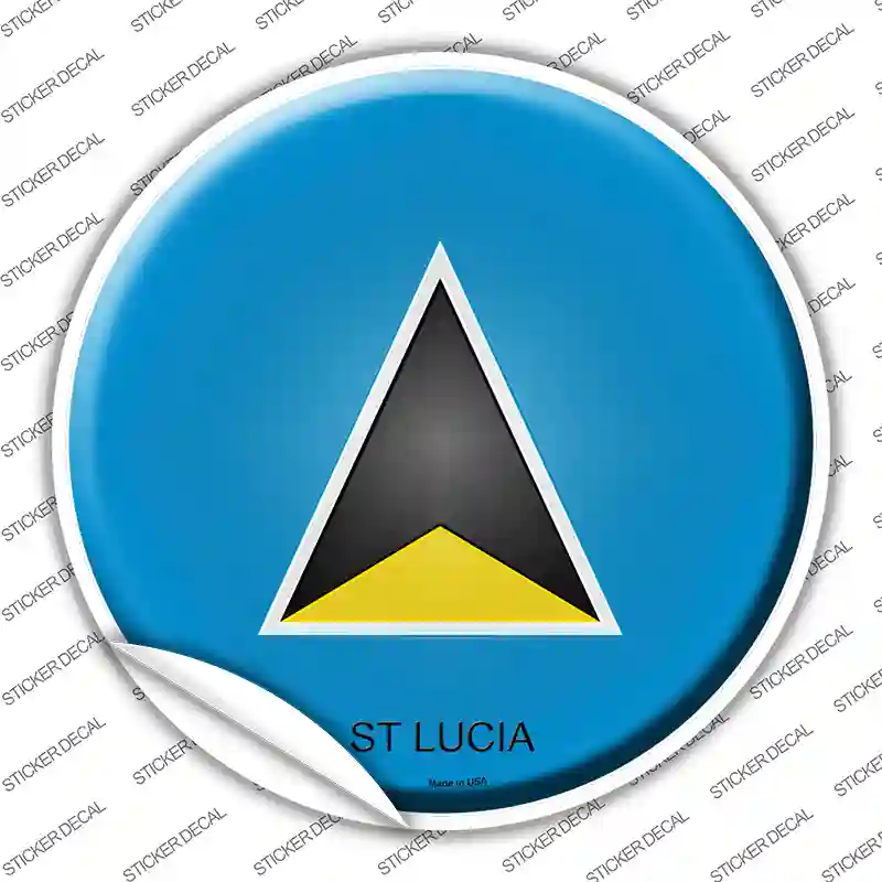 St Lucia Country Novelty Circle Sticker Decal