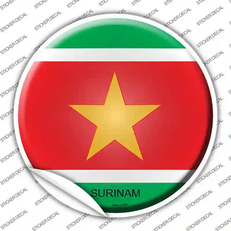 Surinam Country Novelty Circle Sticker Decal