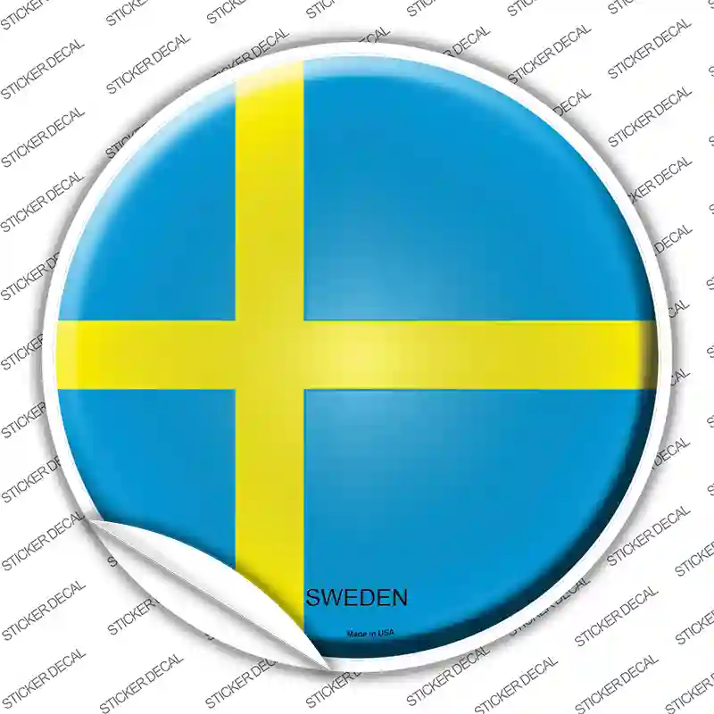 Sweden Country Novelty Circle Sticker Decal