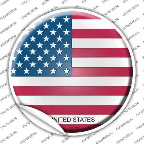 United States Country Novelty Circle Sticker Decal