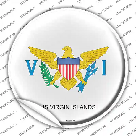 US Virgin Islands Novelty Circle Sticker Decal