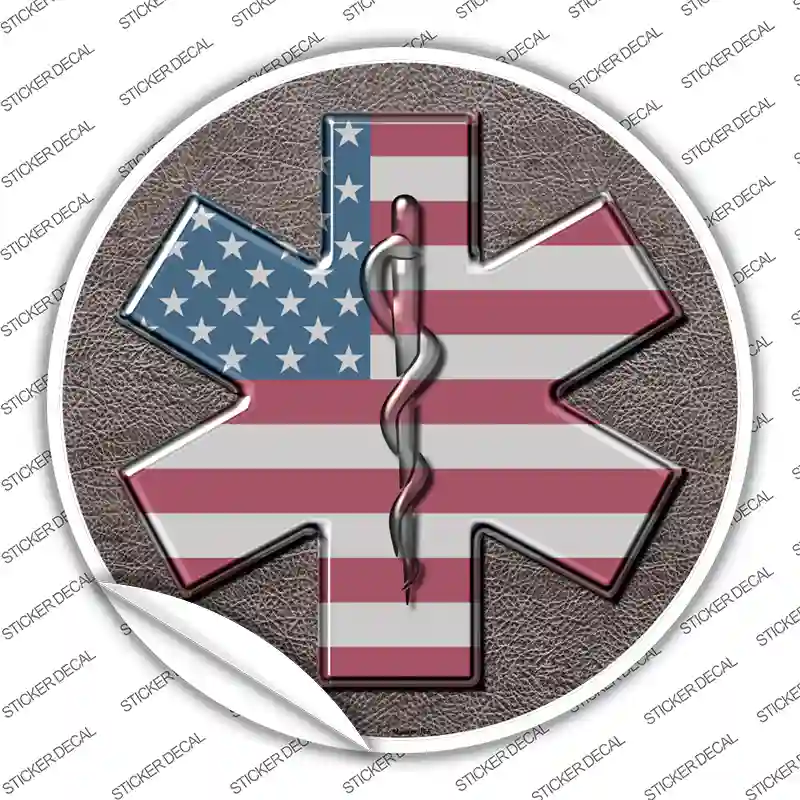 Medical Cross Novelty Circle Sticker Decal
