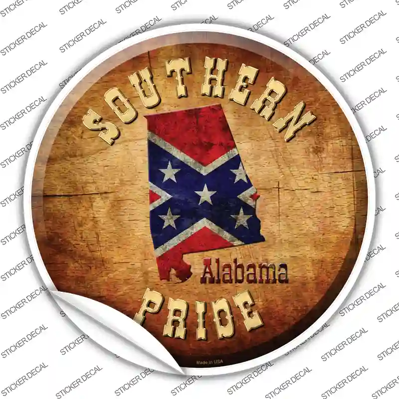 Southern Pride Alabama Novelty Circle Sticker Decal