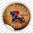 Southern Pride Louisiana Novelty Circle Sticker Decal