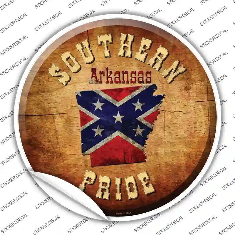 Southern Pride Arkansas Novelty Circle Sticker Decal