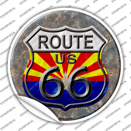 Arizona Route 66 Novelty Circle Sticker Decal