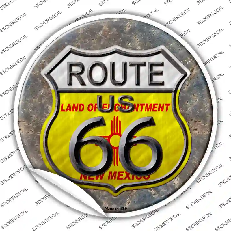 New Mexico Route 66 Novelty Circle Sticker Decal