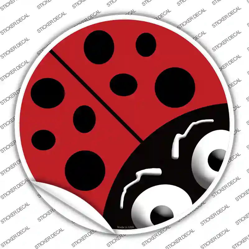 Lady Bug Novelty Circle Sticker Decal