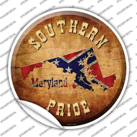 Southern Pride Maryland Novelty Circle Sticker Decal
