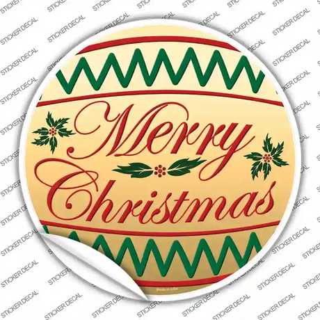 Merry Christmas Novelty Circle Sticker Decal