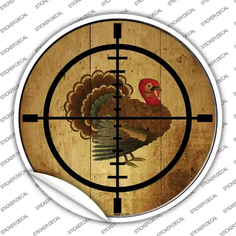 Turkey Hunter Novelty Circle Sticker Decal